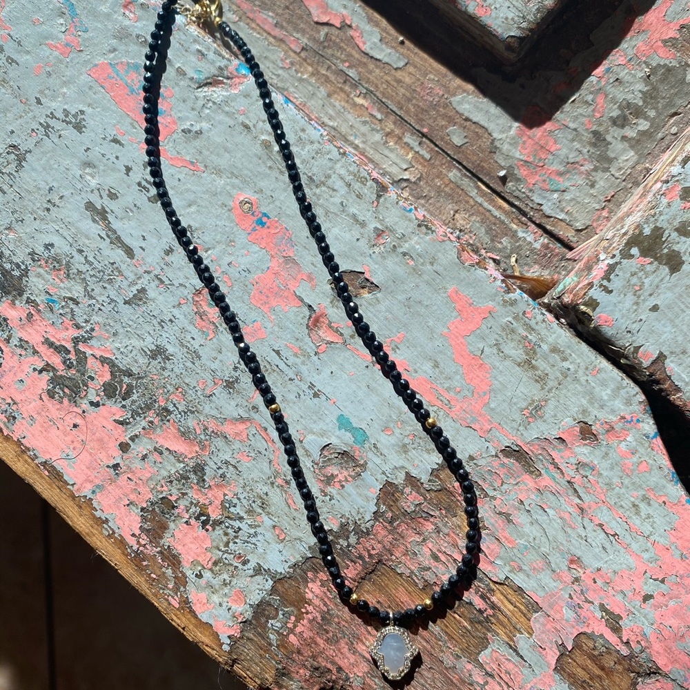 hamsa necklace beaded